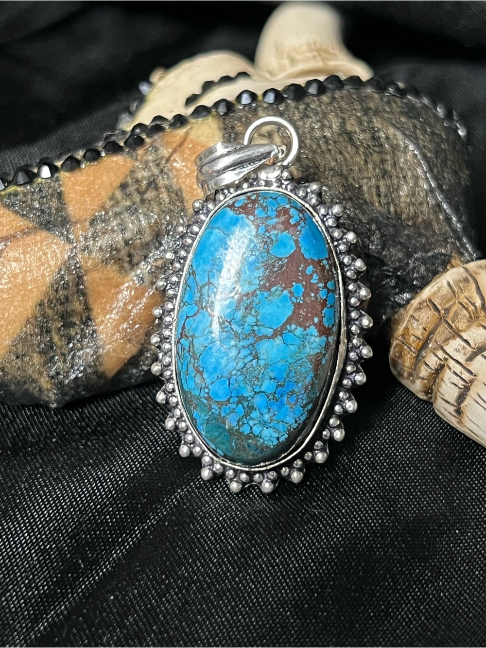 Turquoise Oval Sterling Silver Pendant